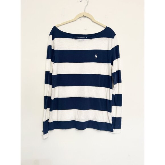 Ralph Lauren Sport Striped L/S Tee Medium - Picture 1 of 4